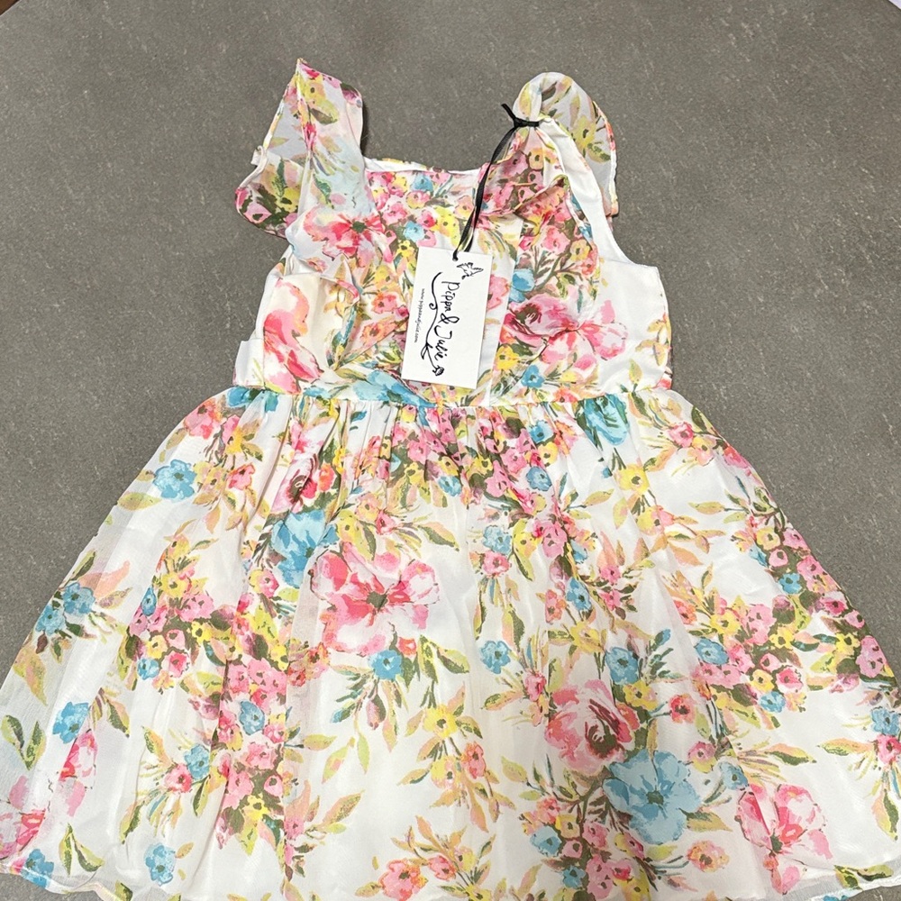Pippa & Julie Pink Floral Kids Dress PERFECT FOR EASTER